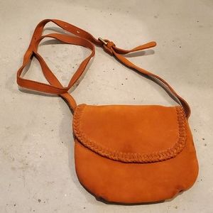 Lucky Brand Orange Suede Crossbody Purse